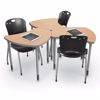 Picture of Small Shapes - Amber Cherry Top Surface and Black Edgeband - Black Horseshoe Legs - No Bookbox Other colors avail - Large Desk avail