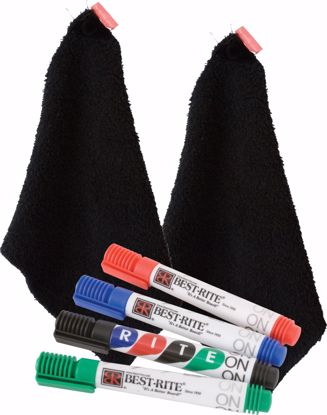 Picture of 4-pack markers and 2 eraser cloths