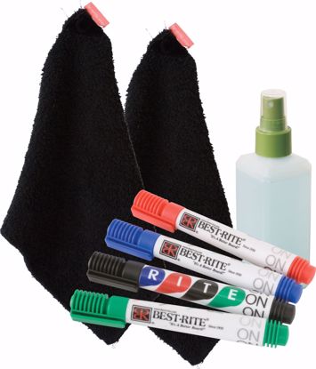 Picture of Multi-Media Board Kit - 6pks of 554E4 markers, 2 Eraser cloths, 1 Spray Bottle