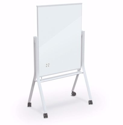 Picture of White Visionary Curve Mobile Glass Whiteboard - 3 x 4 - White Low Iron
