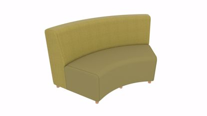Picture of Curved Armless Sofa- Inside- 67Lx31Dx35H- 5 Legs, Glides, or Casters - Fomcore Curved Armless Series                                                                                                                                                                                                                                                                                                            