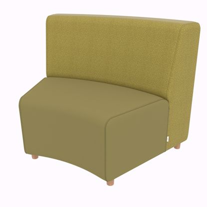Picture of XL Curved Armless Loveseat Inside-45x31x35- 5 Legs, Glides, or Casters - Fomcore XL Curved Armless Series                                                                                                                                                                                                                                                                                                       