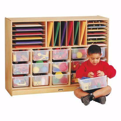 Picture of Jonti-Craft® E-Z Glide Sectional Cubbie-Tray Mobile Unit - with Clear Trays