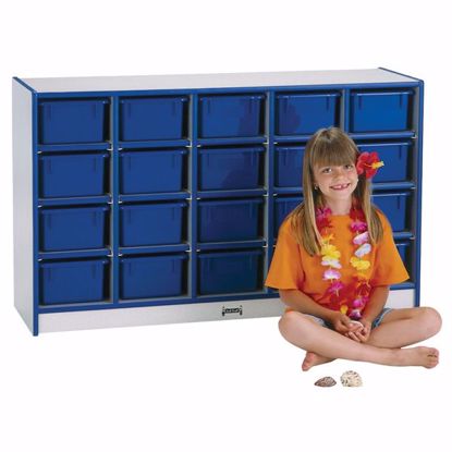 Picture of Rainbow Accents® 20 Cubbie-Tray Mobile Storage - with Trays - Blue