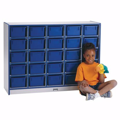 Picture of Rainbow Accents® 25 Cubbie-Tray Mobile Storage - without Trays - Navy
