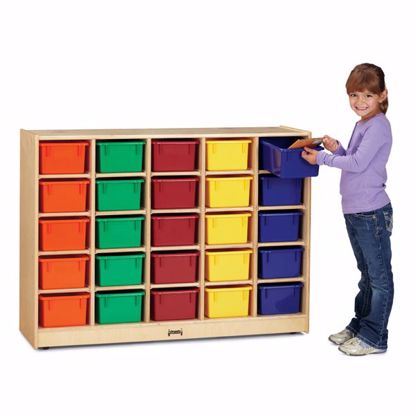 Picture of Jonti-Craft® 25 Cubbie-Tray Mobile Storage - with Colored Trays