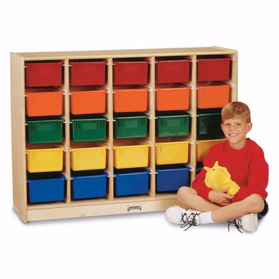 Picture of Jonti-Craft® E-Z Glide 25 Cubbie-Tray Mobile Storage - with Colored Trays