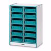 Picture of Rainbow Accents® 12 Paper-Tray Mobile Storage - with Paper-Trays - Teal