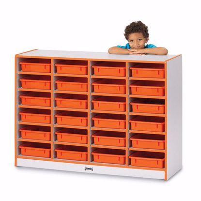 Picture of Rainbow Accents® 24 Paper-Tray Mobile Storage - without Paper-Trays - Orange