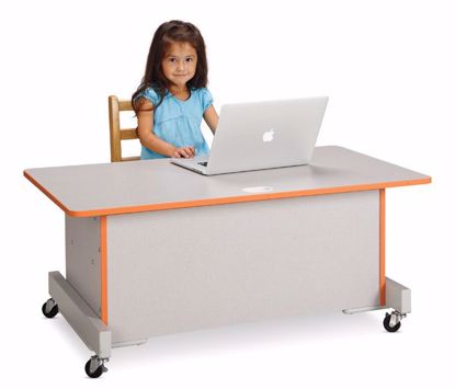 Picture of Rainbow Accents® Apollo Single Computer Desk - Orange