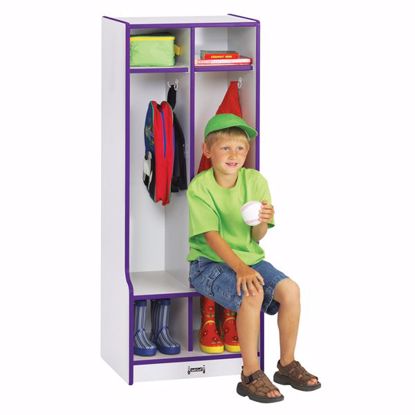 Picture of Rainbow Accents® 2 Section Coat Locker with Step - Blue