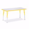 Picture of Berries® Rectangle Activity Table - 24" X 48", A-height - Gray/Yellow/Yellow