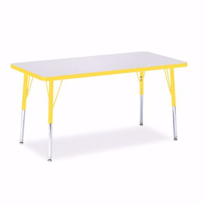 Picture of Berries® Rectangle Activity Table - 24" X 48", A-height - Gray/Yellow/Yellow