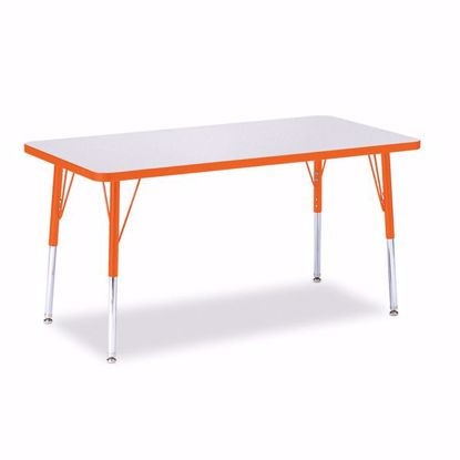 Picture of Berries® Rectangle Activity Table - 24" X 48", A-height - Gray/Orange/Orange