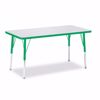 Picture of Berries® Rectangle Activity Table - 24" X 48", A-height - Gray/Green/Green