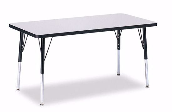 Picture of Berries® Rectangle Activity Table - 24" X 48", A-height - Gray/Black/Black