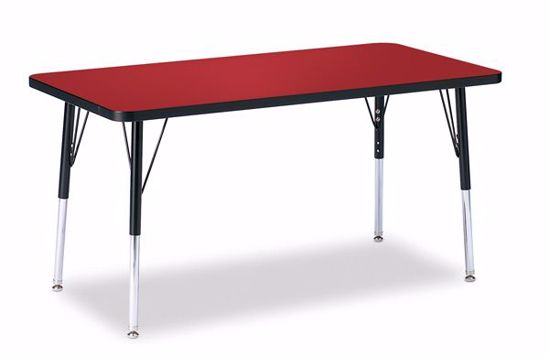 Picture of Berries® Rectangle Activity Table - 24" X 48", A-height - Red/Black/Black