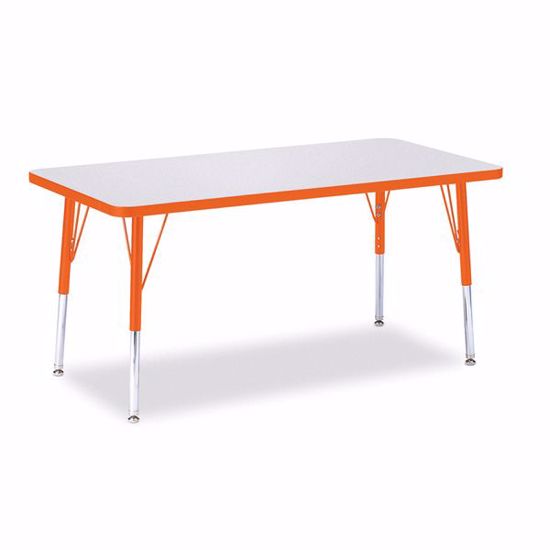 Picture of Berries® Rectangle Activity Table - 24" X 48", E-height - Gray/Orange/Orange