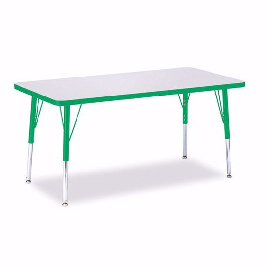 Picture of Berries® Rectangle Activity Table - 24" X 48", E-height - Gray/Green/Green