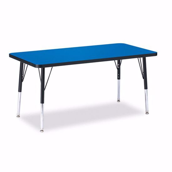 Picture of Berries® Rectangle Activity Table - 24" X 48", E-height - Blue/Black/Black