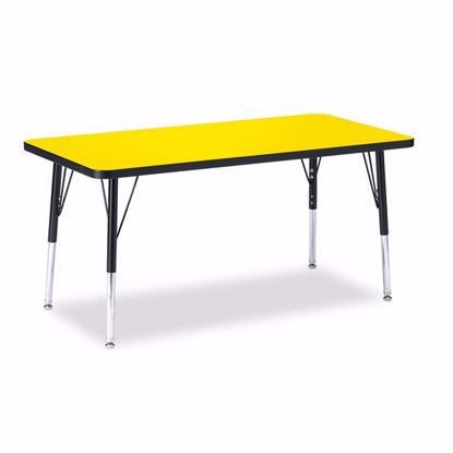 Picture of Berries® Rectangle Activity Table - 24" X 48", E-height - Yellow/Black/Black