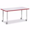 Picture of Berries® Rectangle Activity Table - 24" X 48", Mobile - Gray/Yellow/Gray