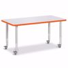 Picture of Berries® Rectangle Activity Table - 24" X 48", Mobile - Gray/Orange/Gray