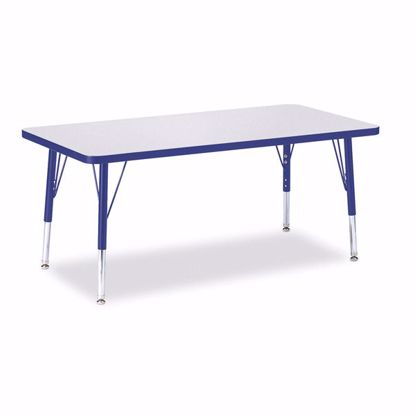 Picture of Berries® Rectangle Activity Table - 24" X 48", T-height - Gray/Blue/Blue