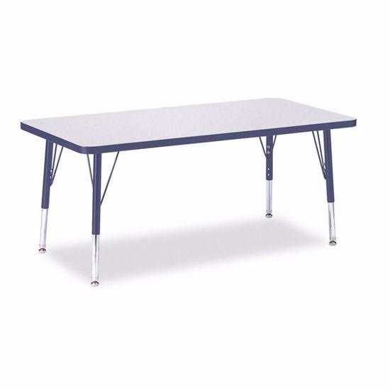 Picture of Berries® Rectangle Activity Table - 24" X 48", T-height - Gray/Navy/Navy