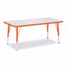 Picture of Berries® Rectangle Activity Table - 24" X 48", T-height - Gray/Orange/Orange