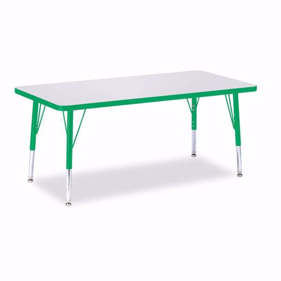 Picture of Berries® Rectangle Activity Table - 24" X 48", T-height - Gray/Green/Green