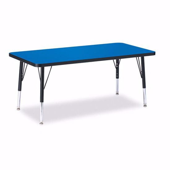 Picture of Berries® Rectangle Activity Table - 24" X 48", T-height - Blue/Black/Black