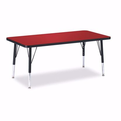 Picture of Berries® Rectangle Activity Table - 24" X 48", T-height - Red/Black/Black