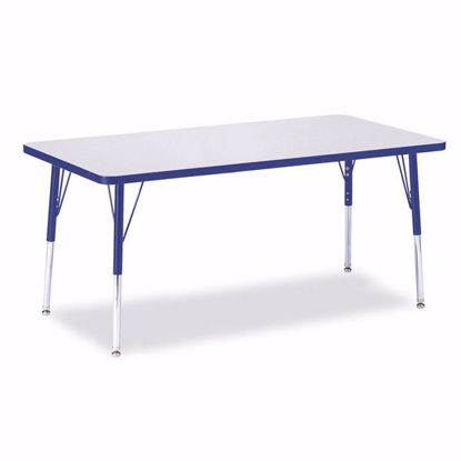 Picture of Berries® Rectangle Activity Table - 30" X 60", A-height - Gray/Blue/Blue