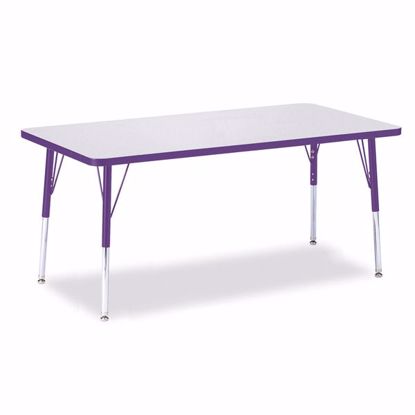 Picture of Berries® Rectangle Activity Table - 30" X 60", A-height - Gray/Purple/Purple