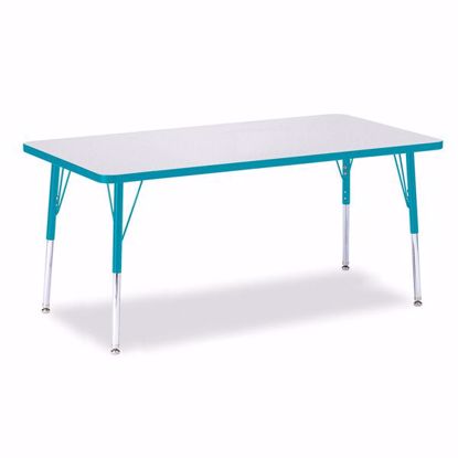 Picture of Berries® Rectangle Activity Table - 30" X 60", A-height - Gray/Teal/Teal