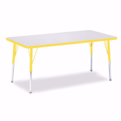Picture of Berries® Rectangle Activity Table - 30" X 60", A-height - Gray/Yellow/Yellow