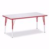 Picture of Berries® Rectangle Activity Table - 30" X 60", A-height - Gray/Red/Red