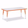 Picture of Berries® Rectangle Activity Table - 30" X 60", A-height - Gray/Orange/Orange