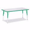 Picture of Berries® Rectangle Activity Table - 30" X 60", A-height - Gray/Green/Green