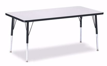 Picture of Berries® Rectangle Activity Table - 30" X 60", A-height - Gray/Black/Black