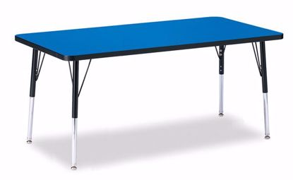Picture of Berries® Rectangle Activity Table - 30" X 60", A-height - Blue/Black/Black