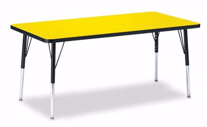Picture of Berries® Rectangle Activity Table - 30" X 60", A-height - Yellow/Black/Black