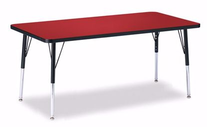 Picture of Berries® Rectangle Activity Table - 30" X 60", A-height - Red/Black/Black