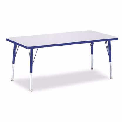 Picture of Berries® Rectangle Activity Table - 30" X 60", E-height - Gray/Blue/Blue