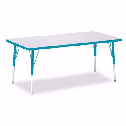 Picture of Berries® Rectangle Activity Table - 30" X 60", E-height - Gray/Teal/Teal