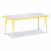 Picture of Berries® Rectangle Activity Table - 30" X 60", E-height - Gray/Yellow/Yellow