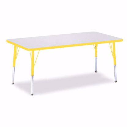 Picture of Berries® Rectangle Activity Table - 30" X 60", E-height - Gray/Yellow/Yellow