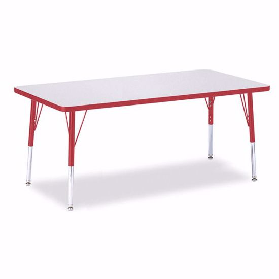 Picture of Berries® Rectangle Activity Table - 30" X 60", E-height - Gray/Red/Red