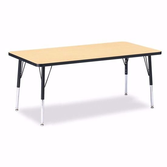 Picture of Berries® Rectangle Activity Table - 30" X 60", E-height - Maple/Black/Black